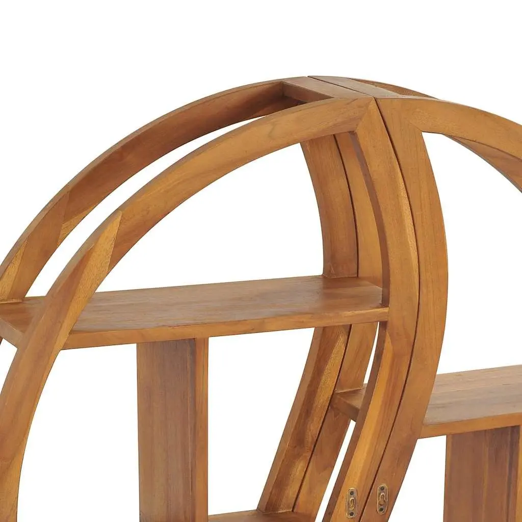 Yin Yang Solid Wood Teak Wall Shelf for Home Decor
