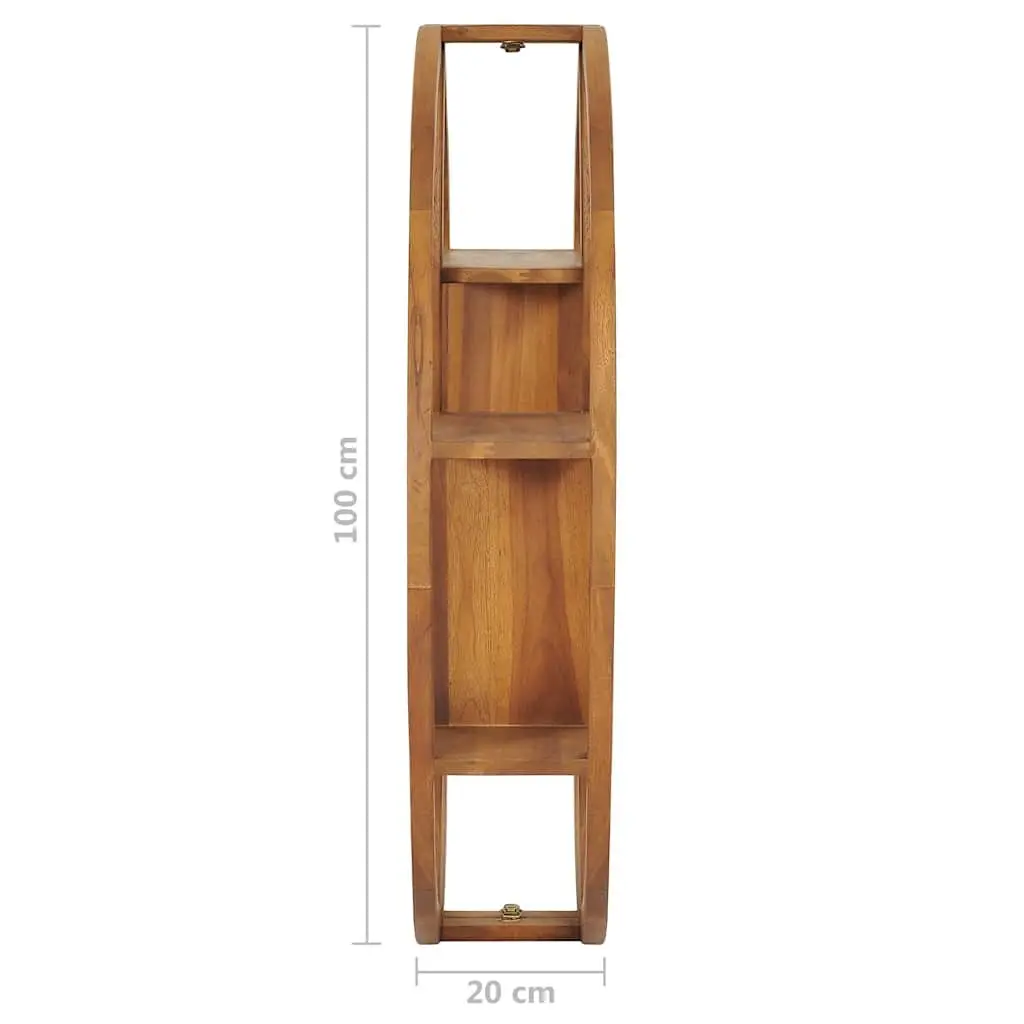 Yin Yang Solid Wood Teak Wall Shelf for Home Decor