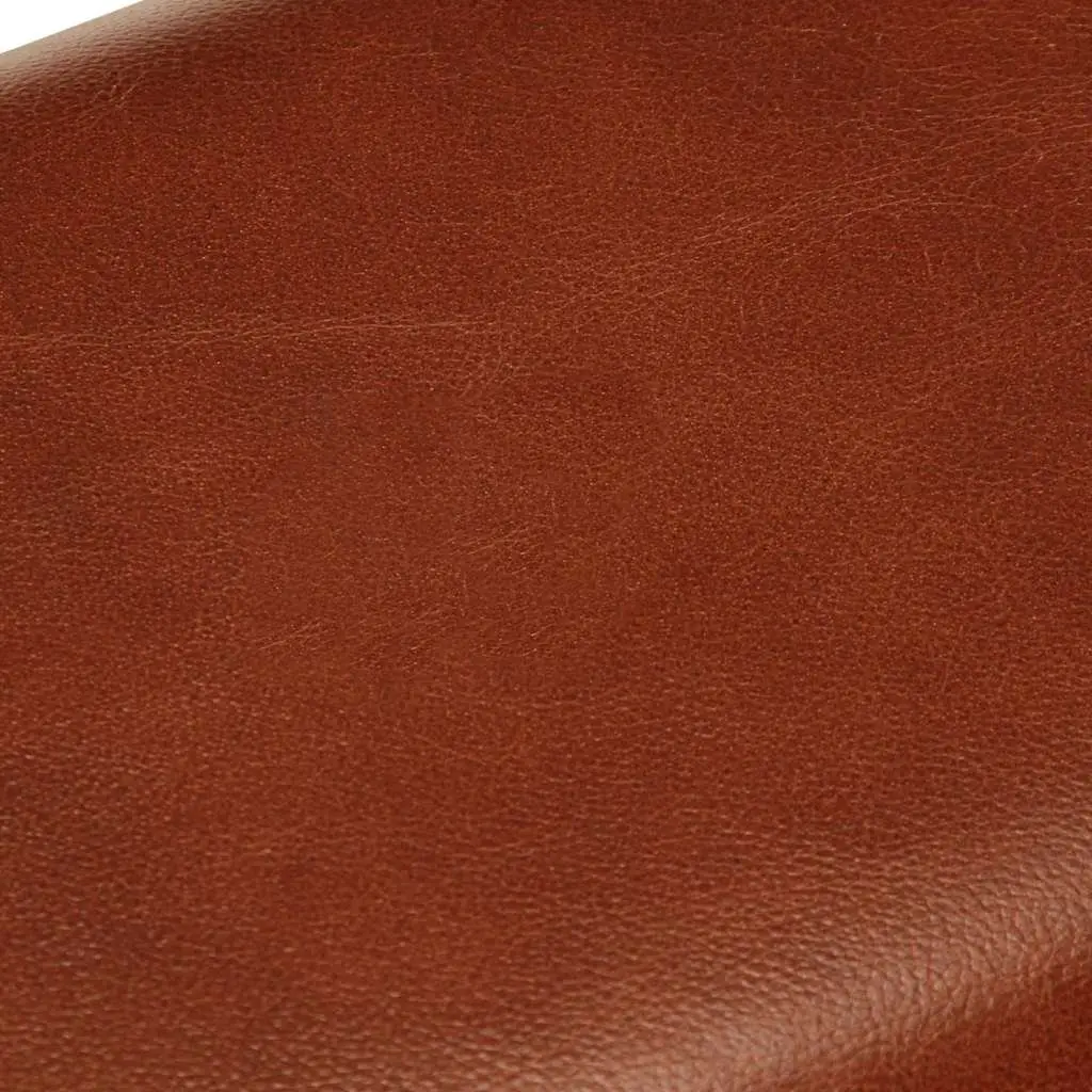 Gym Bok Bench 58 cm Brown Leather Seat Solid Wood Legs Padded Kitchen Dining