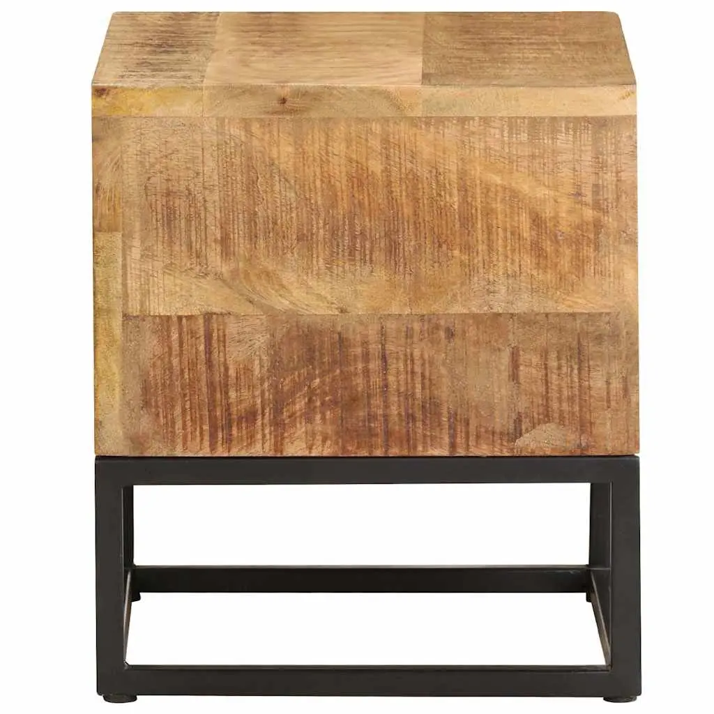 End Table Rough Mango Wood 30x30x33 cm Brown Accent Side Table
