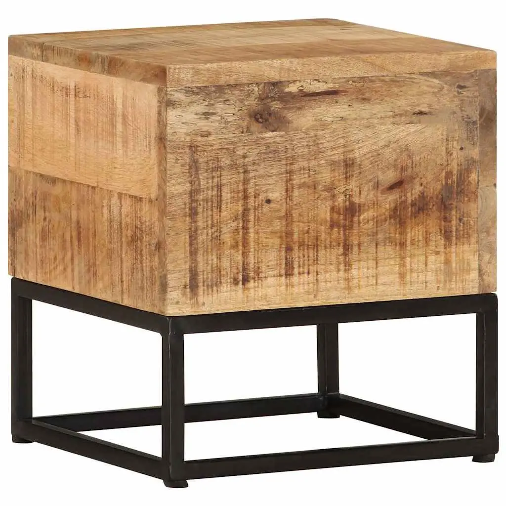 End Table Rough Mango Wood 30x30x33 cm Brown Accent Side Table