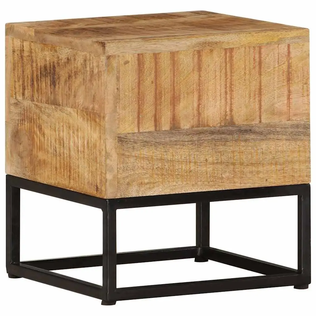 End Table Rough Mango Wood 30x30x33 cm Brown Accent Side Table