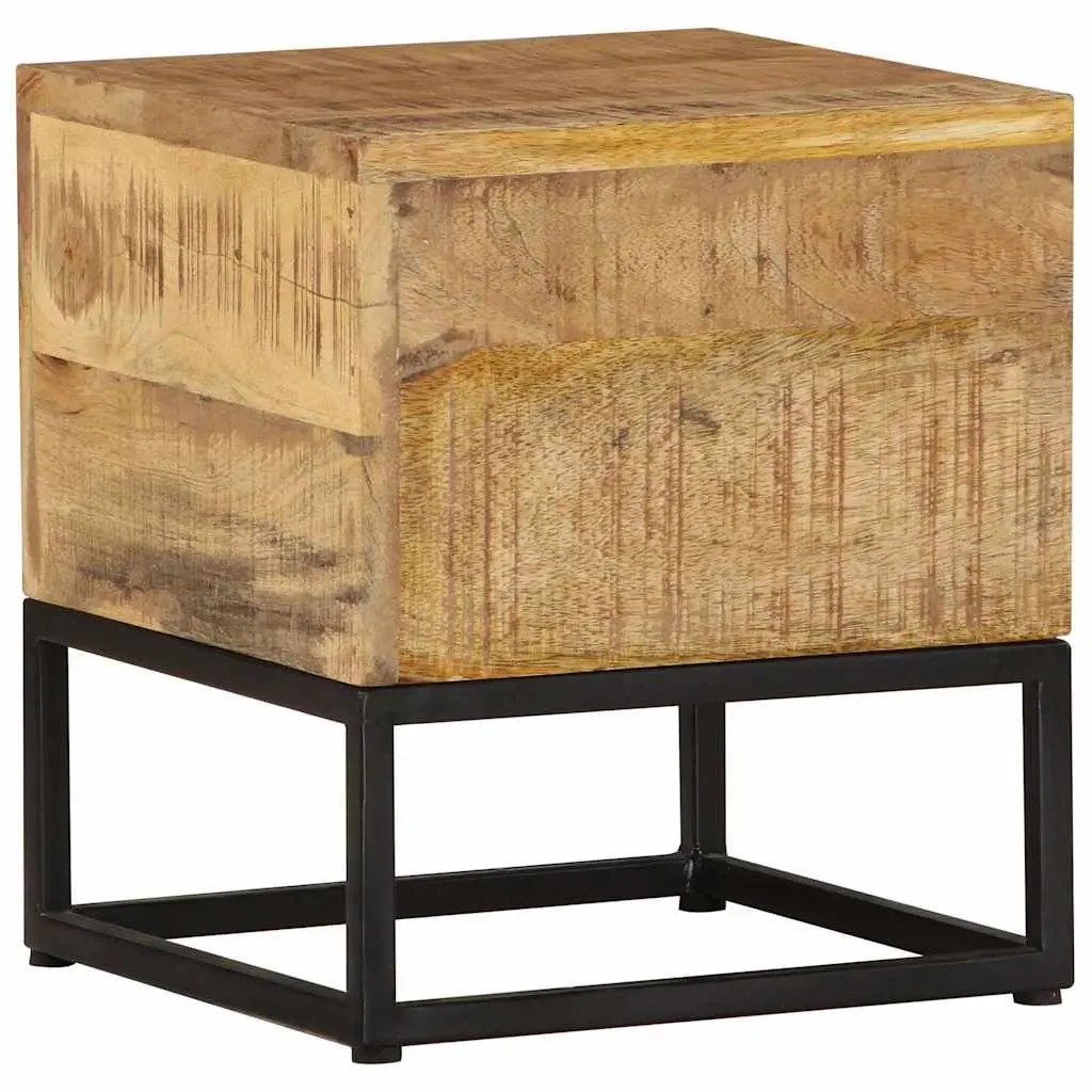 End Table Rough Mango Wood 30x30x33 cm Brown Accent Side Table