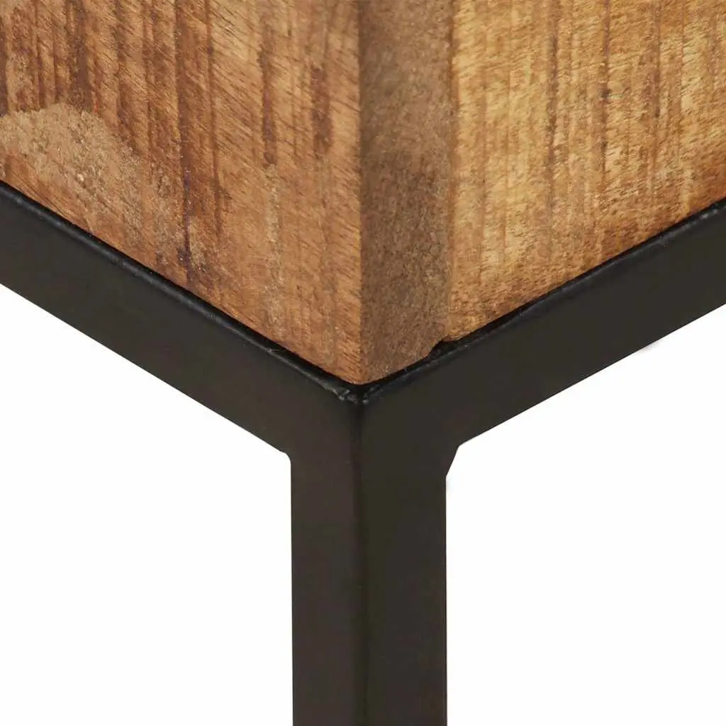 End Table Rough Mango Wood 30x30x33 cm Brown Accent Side Table
