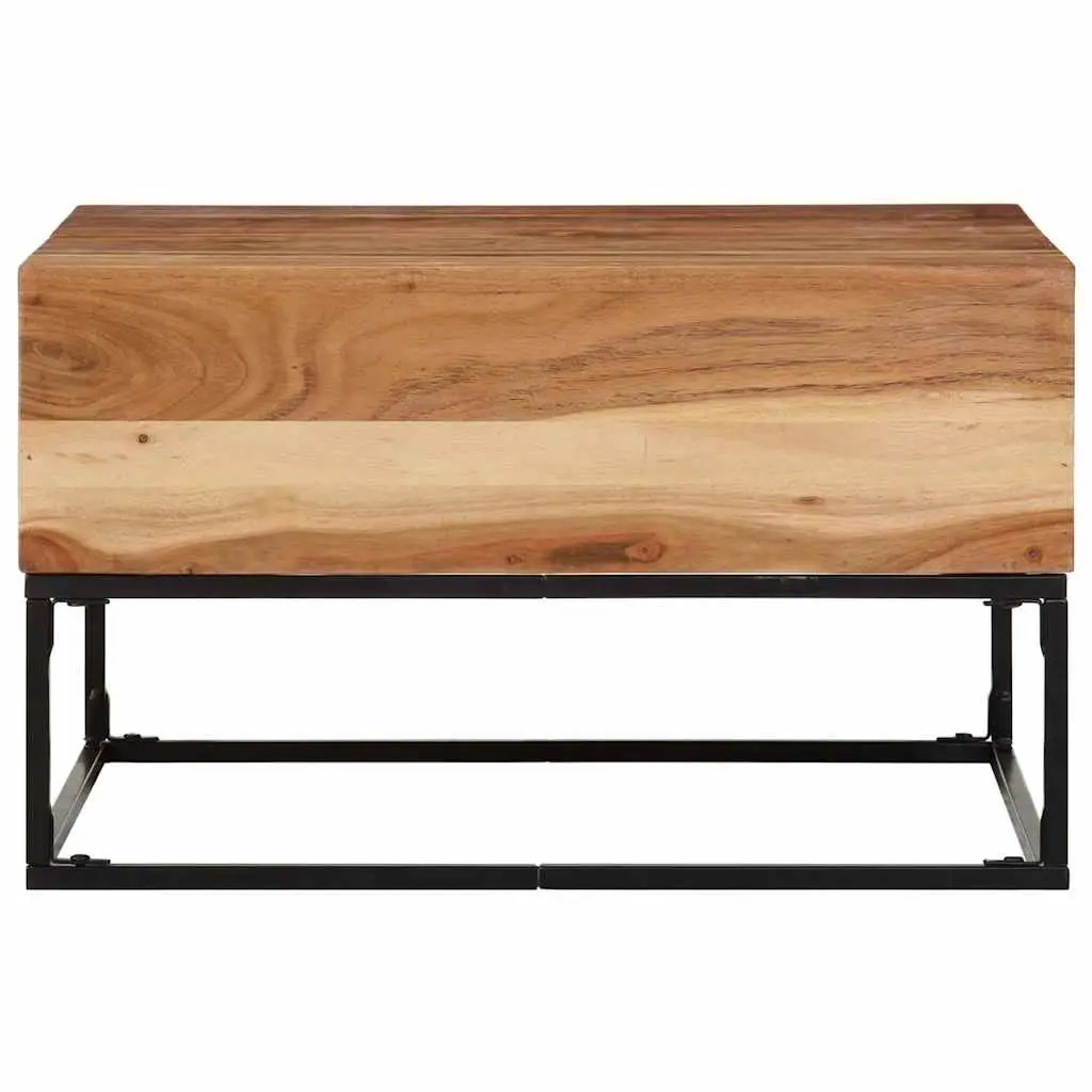 Coffee Table Brown 68x68x41cm Solid Acacia Wood Iron Legs