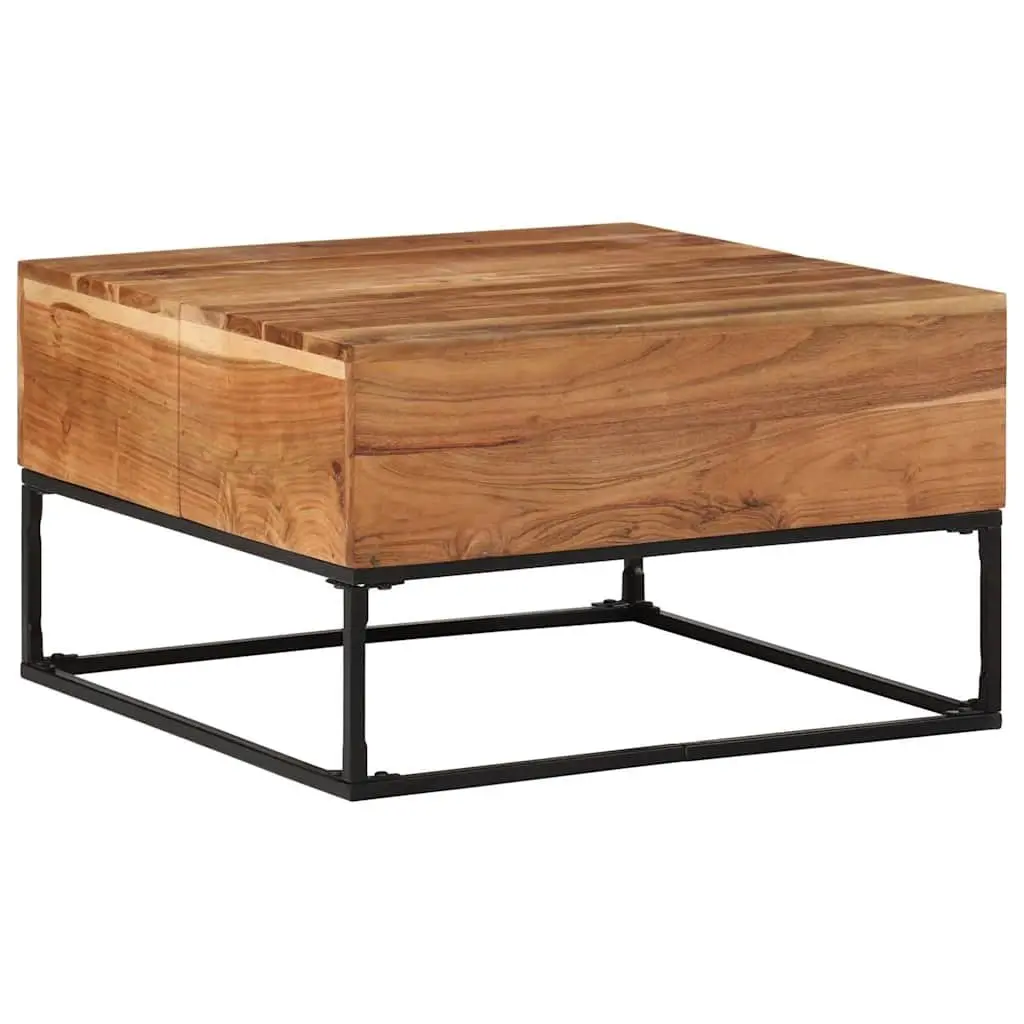 Coffee Table Brown 68x68x41cm Solid Acacia Wood Iron Legs