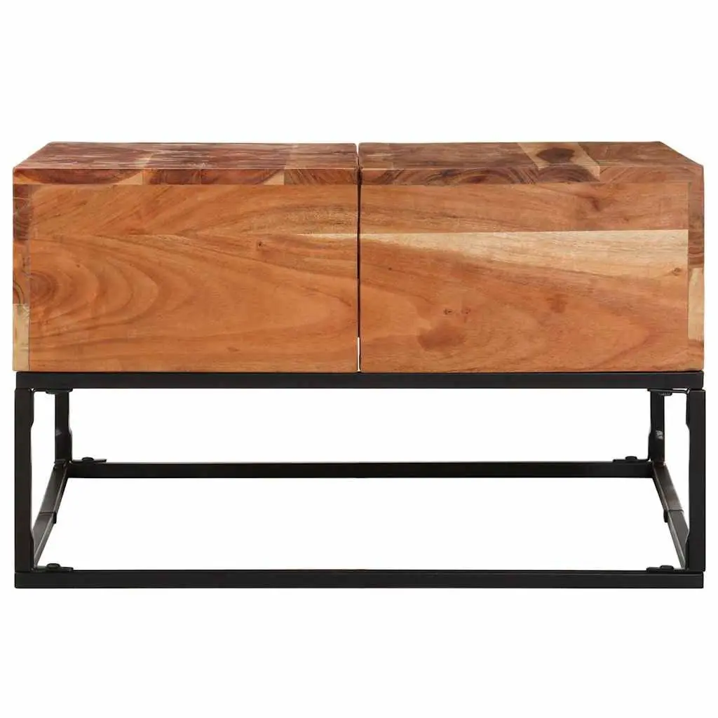 Coffee Table Brown 68x68x41cm Solid Acacia Wood Iron Legs