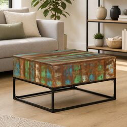 Reclaimed Wood Coffee Table 68x68x41 cm for Living Room