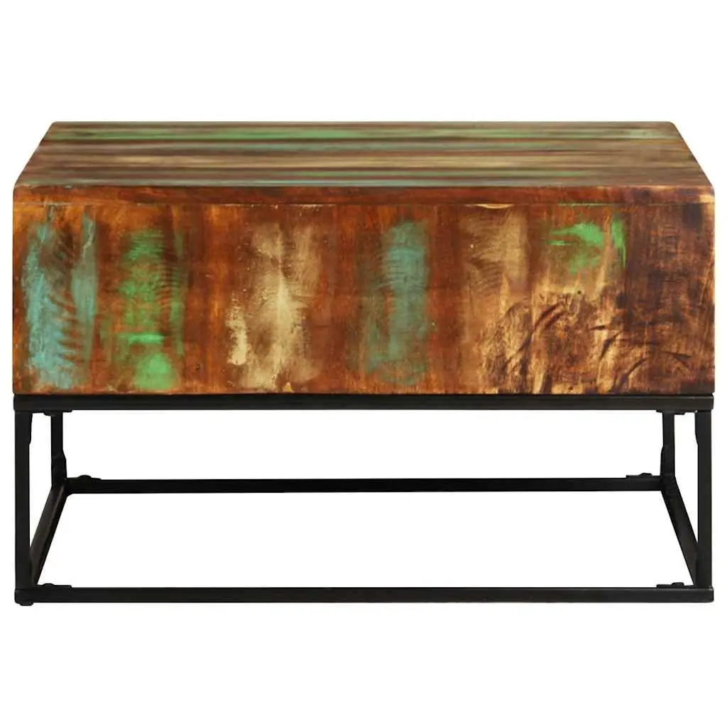 Coffee Table Brown 68x68x41 cm Solid Reclaimed Wood Iron Legs