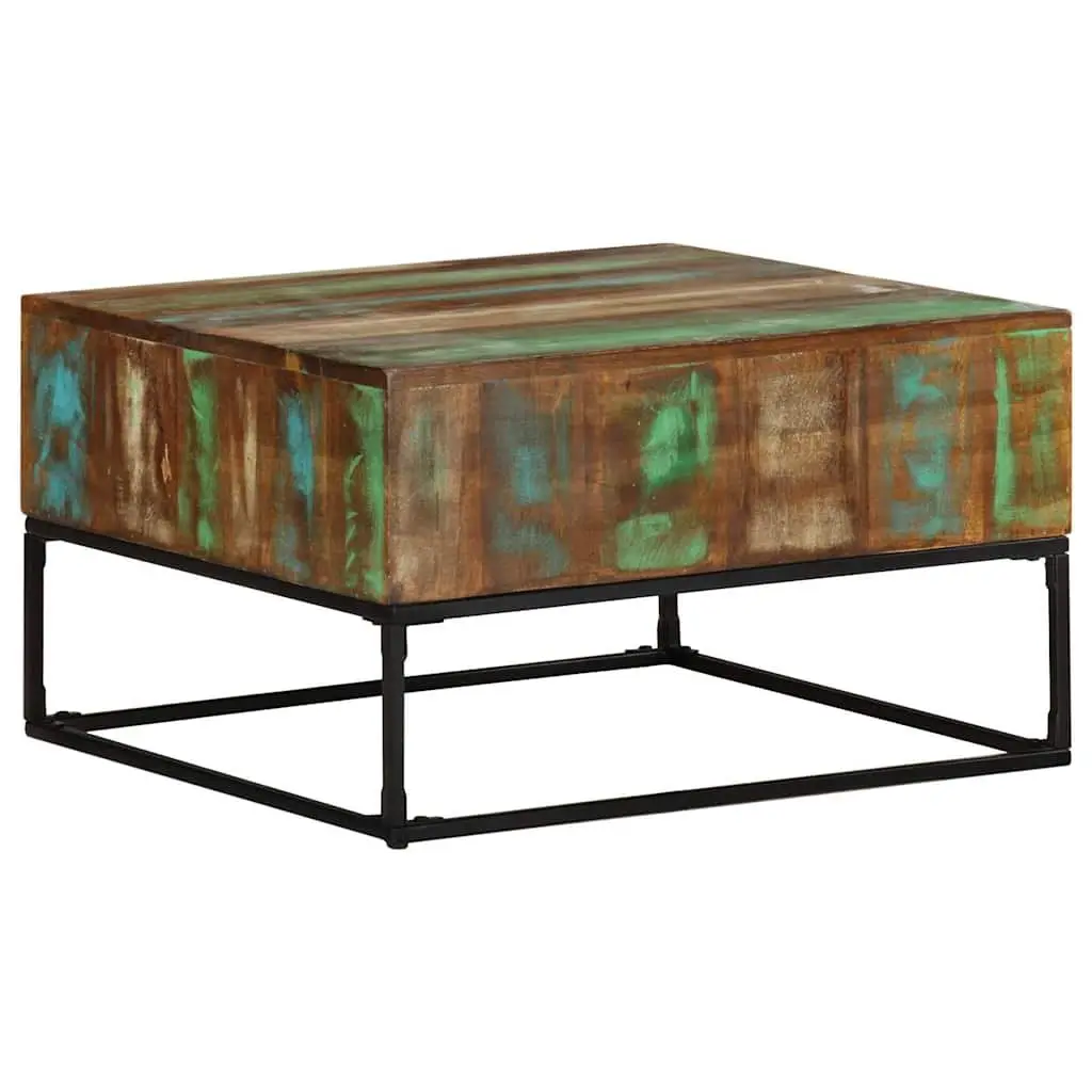 Coffee Table Brown 68x68x41 cm Solid Reclaimed Wood Iron Legs