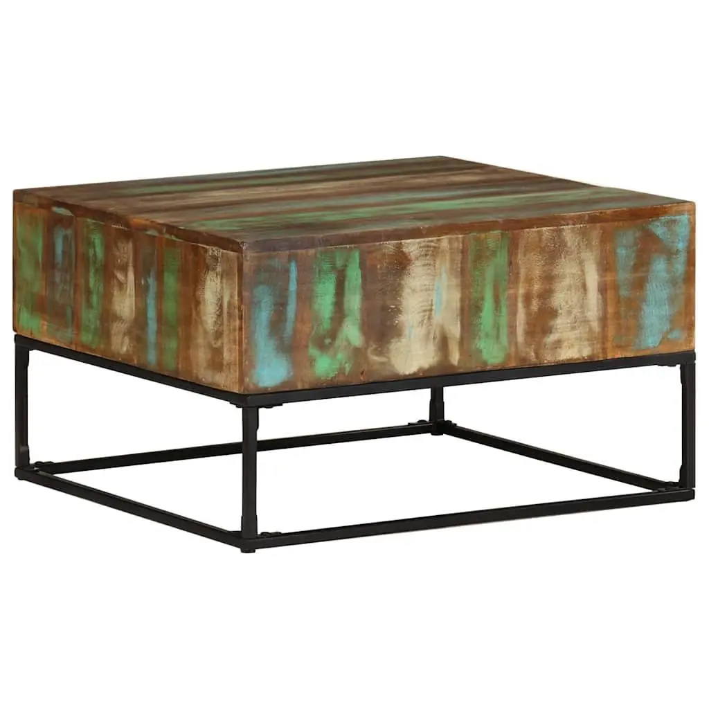 Coffee Table Brown 68x68x41 cm Solid Reclaimed Wood Iron Legs