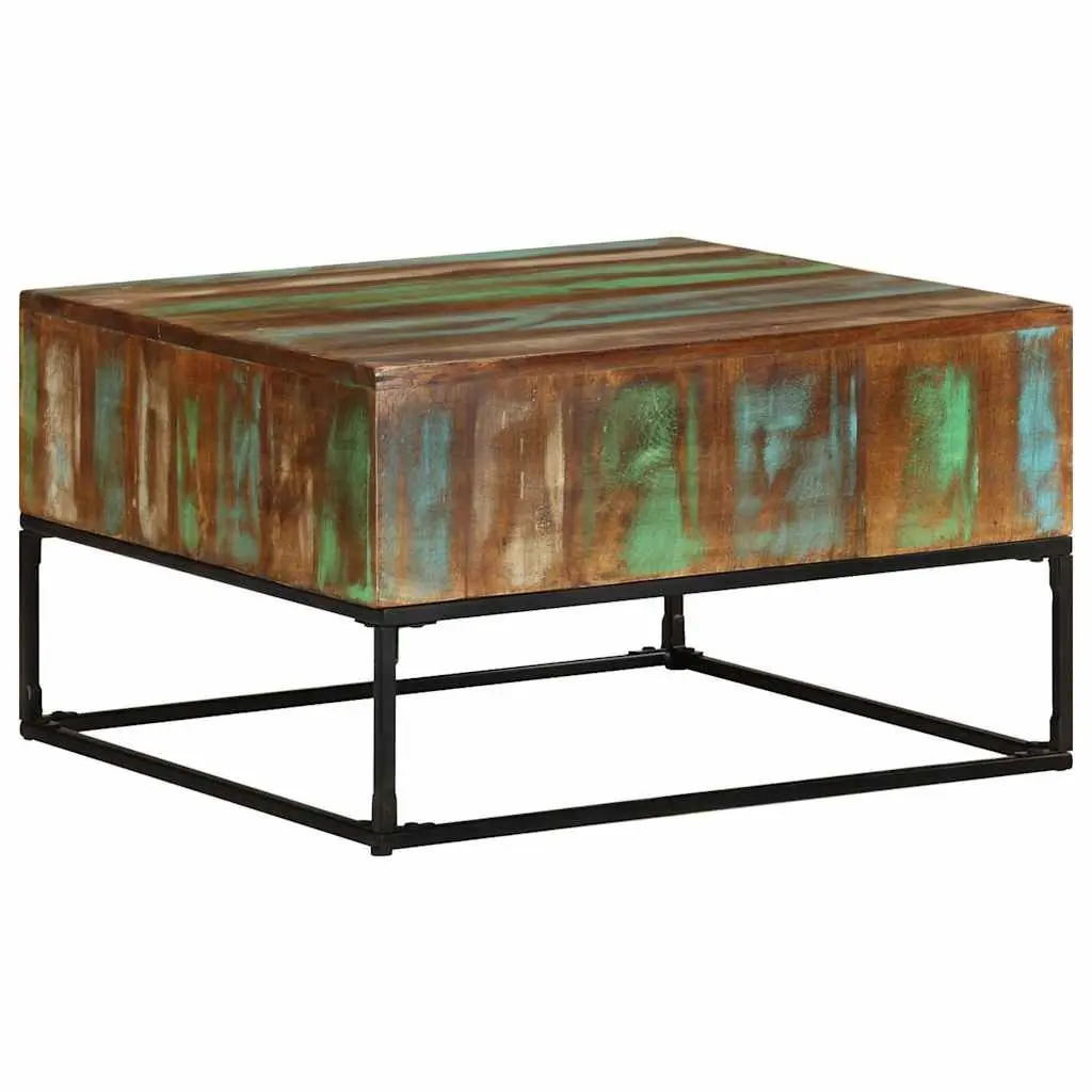 Coffee Table Brown 68x68x41 cm Solid Reclaimed Wood Iron Legs