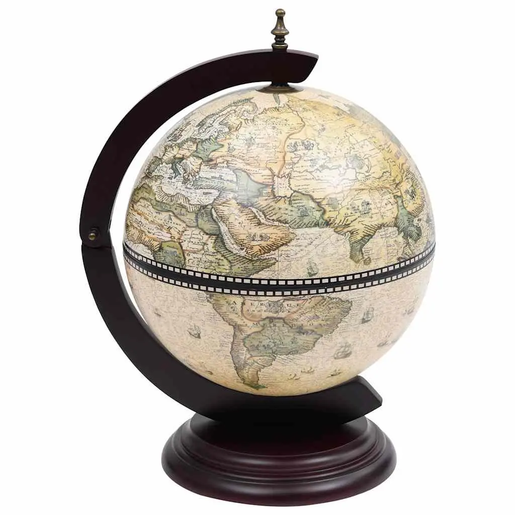 Tabletop Globe Bar Wine Stand Rotating Storage Cabinet Green Decor Display