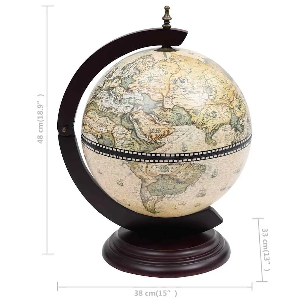 Tabletop Globe Bar Wine Stand Rotating Storage Cabinet Green Decor Display