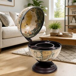 Elegant Globe Bar Cabinet with Rotating Storage