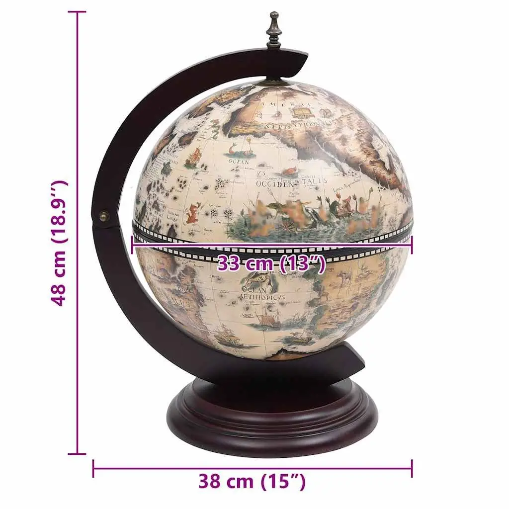 Globe Bar Cabinet with Rotating Storage