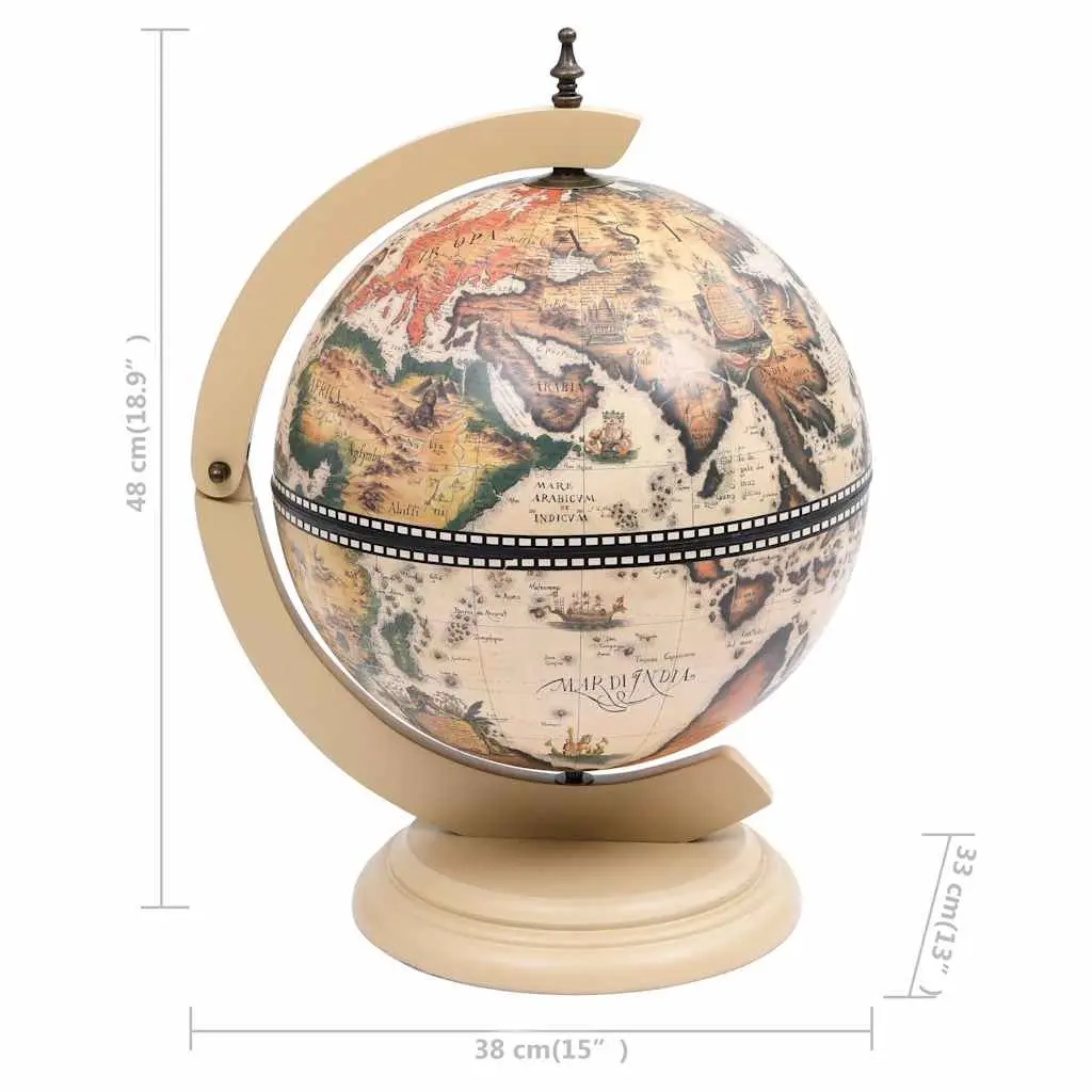 Rotating Globe Bar Wine Stand in White Eucalyptus
