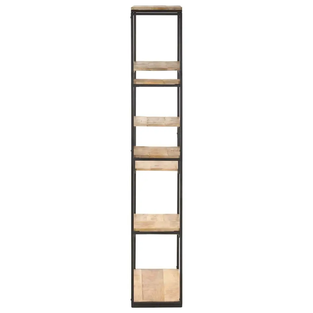 Bookcase Industrial 80x30x180 cm Rough Mango Wood Shelving Storage Display Unit