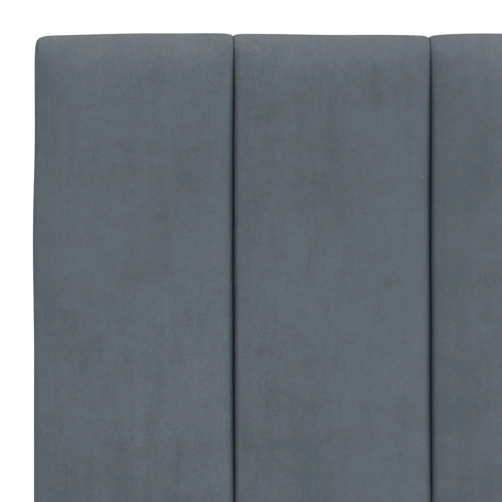 Velvet Bed Frame with LED Lights in Dark Grey 90x190 cm