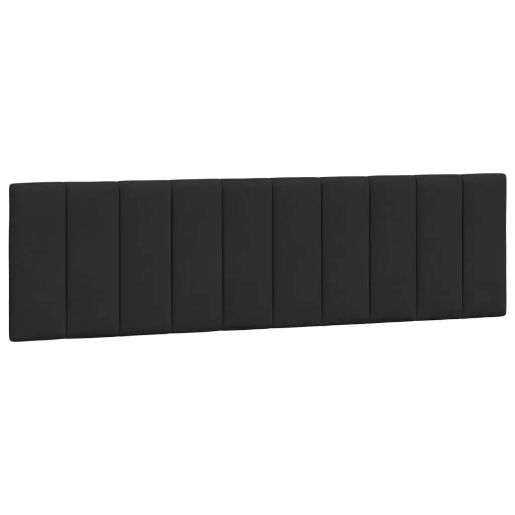 King Bed Frame Black Velvet Headboard 180x200 cm with LED Lights and Slatted Base