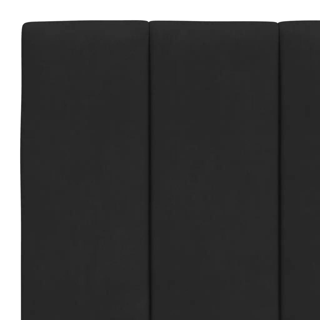 King Bed Frame Black Velvet Headboard 180x200 cm with LED Lights and Slatted Base