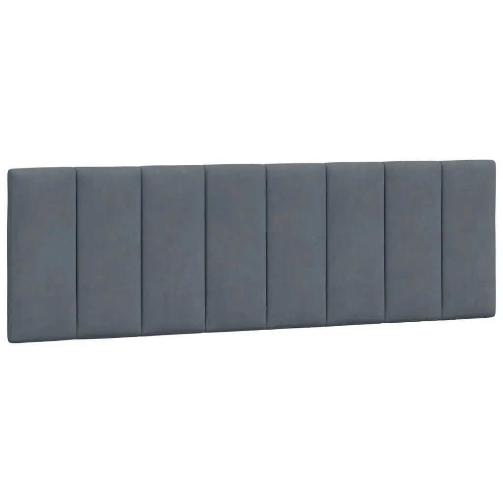 Queen Bed Frame Grey Velvet LED Headboard Modern Plywood Slats