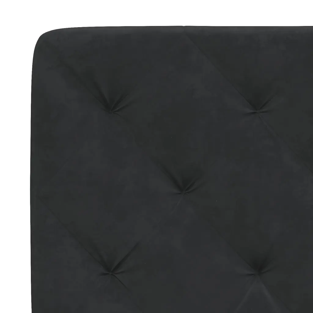 Queen Bed Frame with LED Lights Black Velvet Headboard 152x203 cm Modern Design