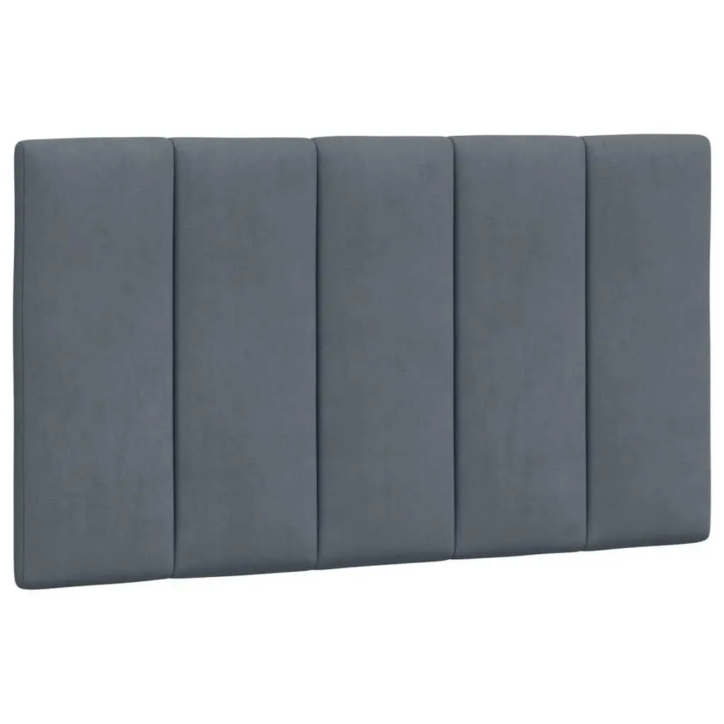 Bed Frame Grey Velvet 90x190 cm Upholstered with LED Lights Slatted Base