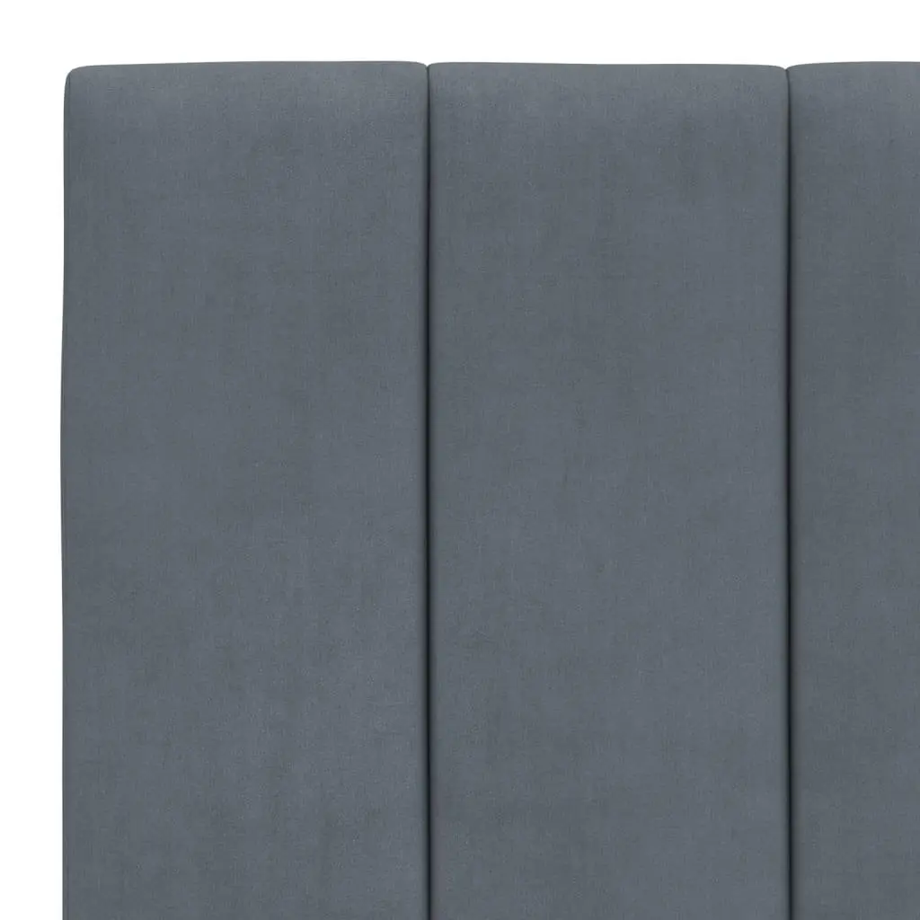 Bed Frame Grey Velvet 90x190 cm Upholstered with LED Lights Slatted Base