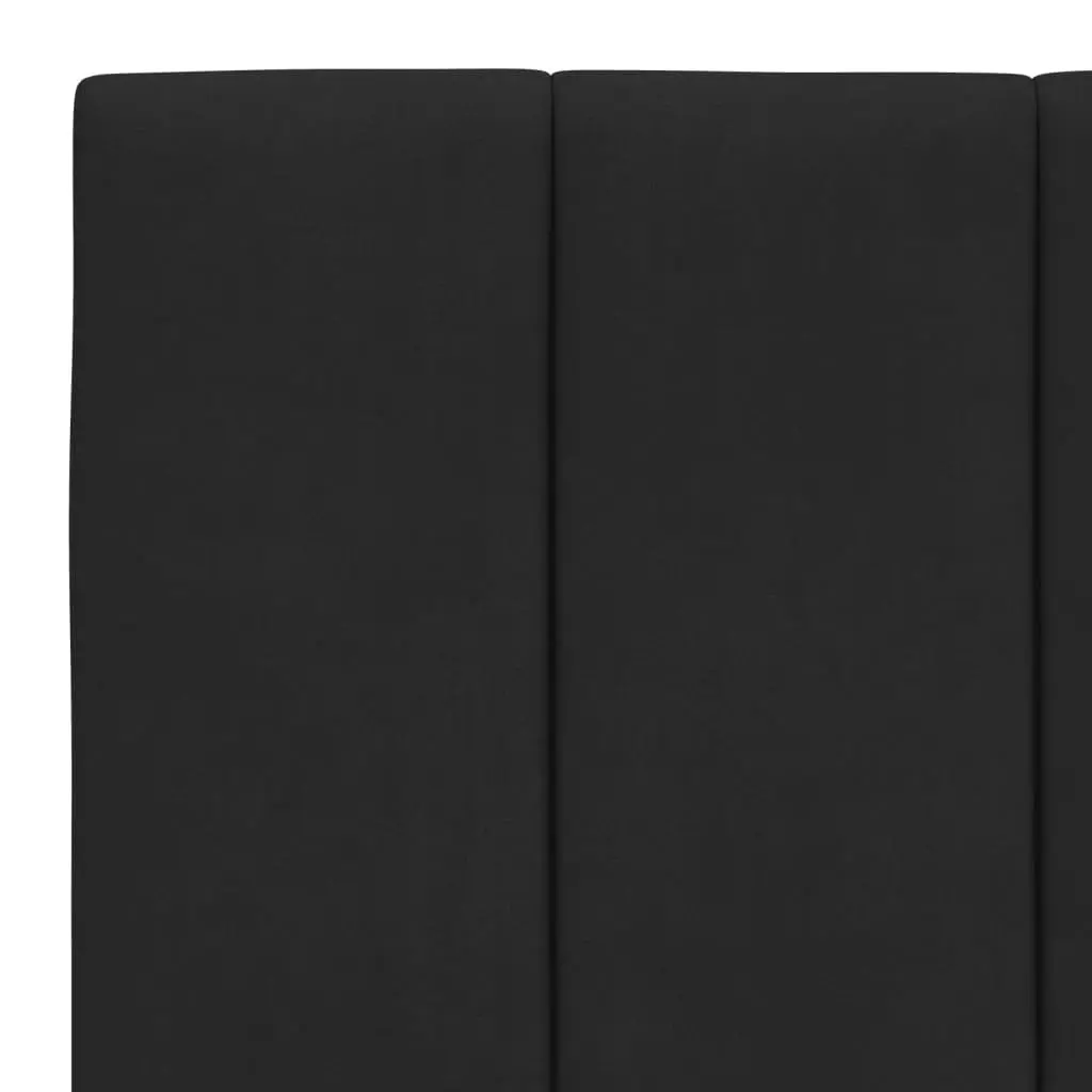 King Single Bed Frame Black Velvet Upholstered 107x203 cm with LED Lights