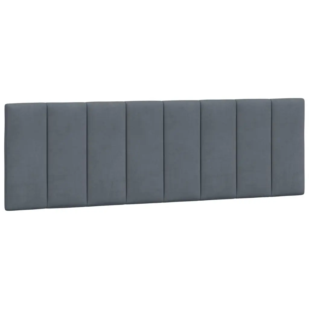 Queen Bed Frame with LED Grey Velvet Headboard