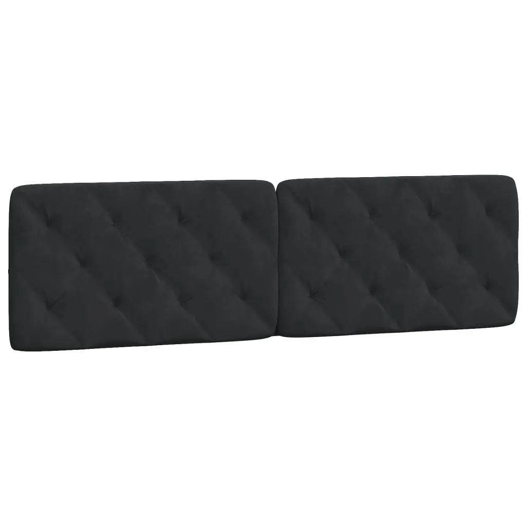 Bed Frame Black Velvet 180x200 cm with LED Lights Headboard Pillow Slatted Base