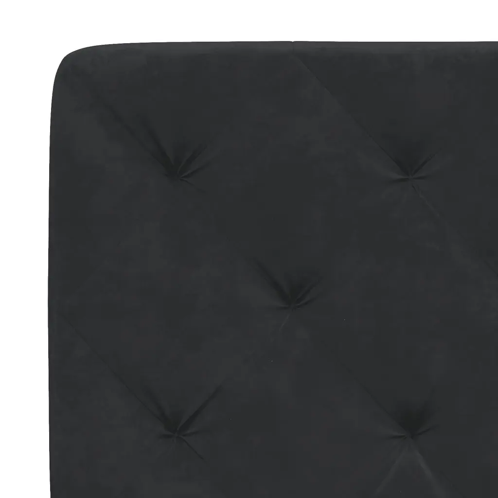 Bed Frame Black Velvet 180x200 cm with LED Lights Headboard Pillow Slatted Base