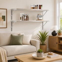 Stainless Steel Floating Wall Shelves 2 pcs 100x40 cm