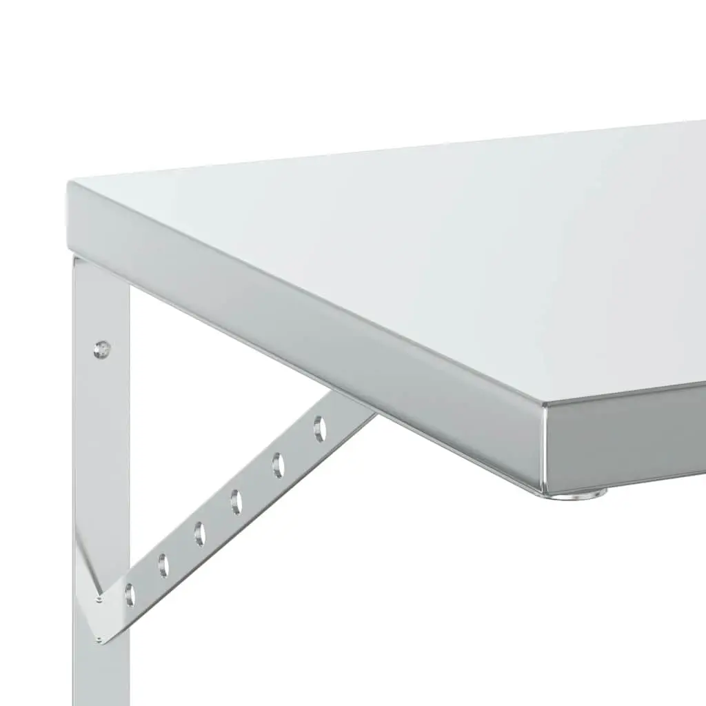 Wall Shelves Stainless Steel 100x40 cm Floating Storage Display Shelf 2 pcs