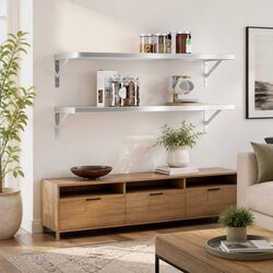 Stainless Steel Floating Wall Shelves 2 pcs 100x30 cm