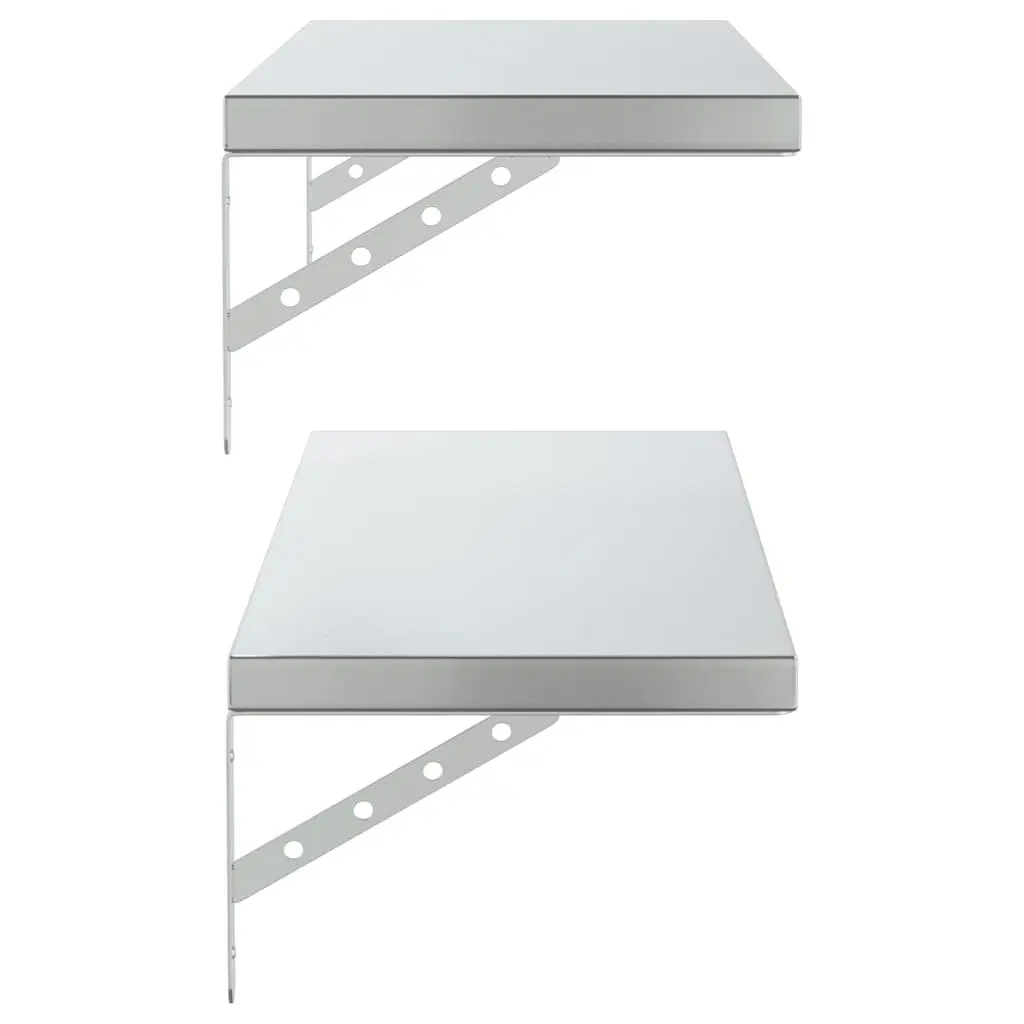 Wall Shelves Stainless Steel 100x30 cm Floating Storage Shelving 2 Piece