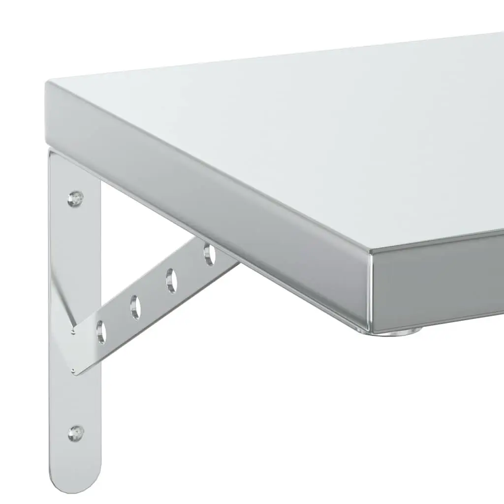 Wall Shelves Stainless Steel 100x30 cm Floating Storage Shelving 2 Piece