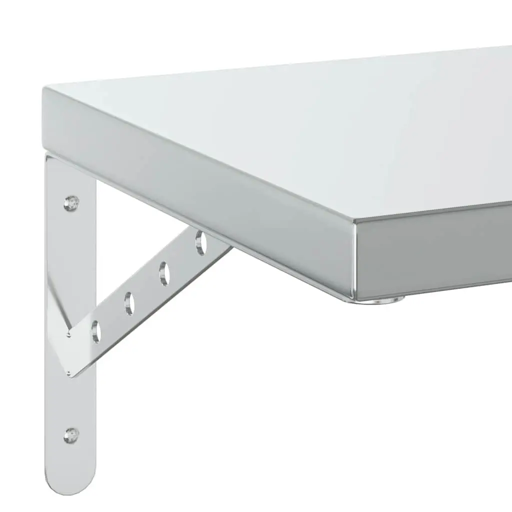 Silver Stainless Steel Wall Shelves 2 pcs 75x30 cm