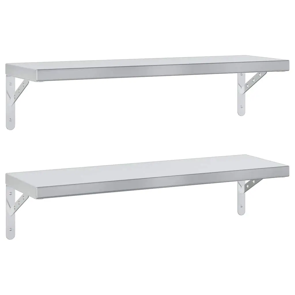 Silver Floating Shelves 2 pcs 75x23.5 cm for Home