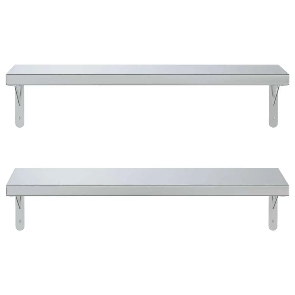 Silver Floating Shelves 2 pcs 75x23.5 cm for Home