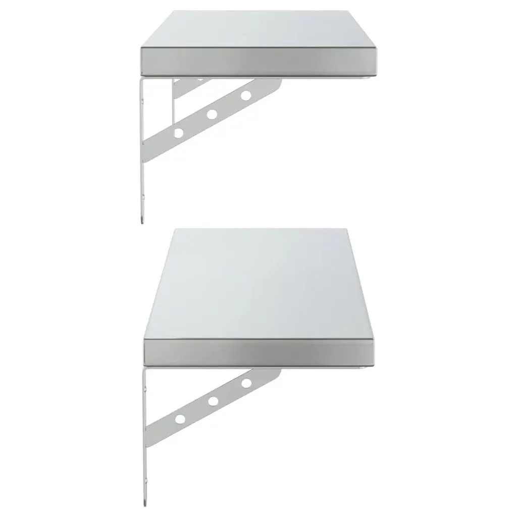 Silver Floating Shelves 2 pcs 75x23.5 cm for Home