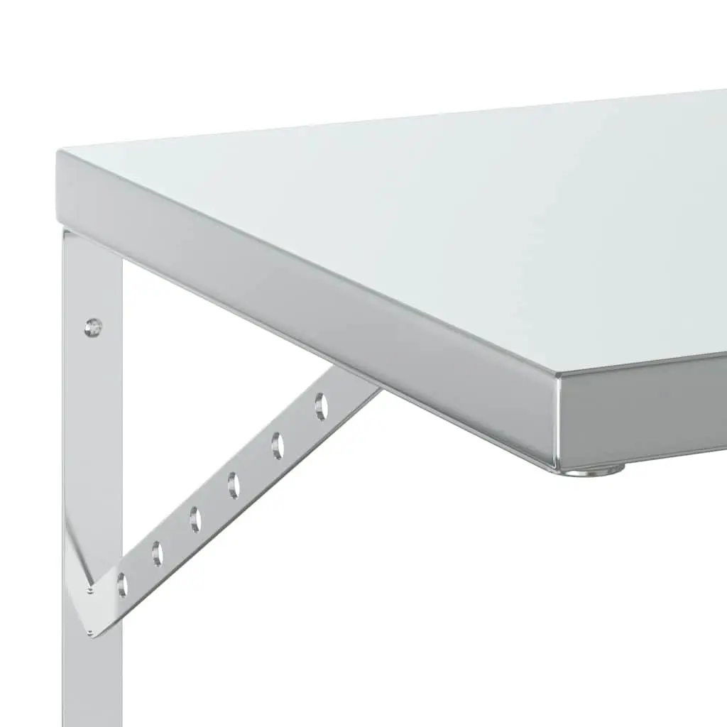 Silver Stainless Steel Floating Wall Shelves 50x40 cm