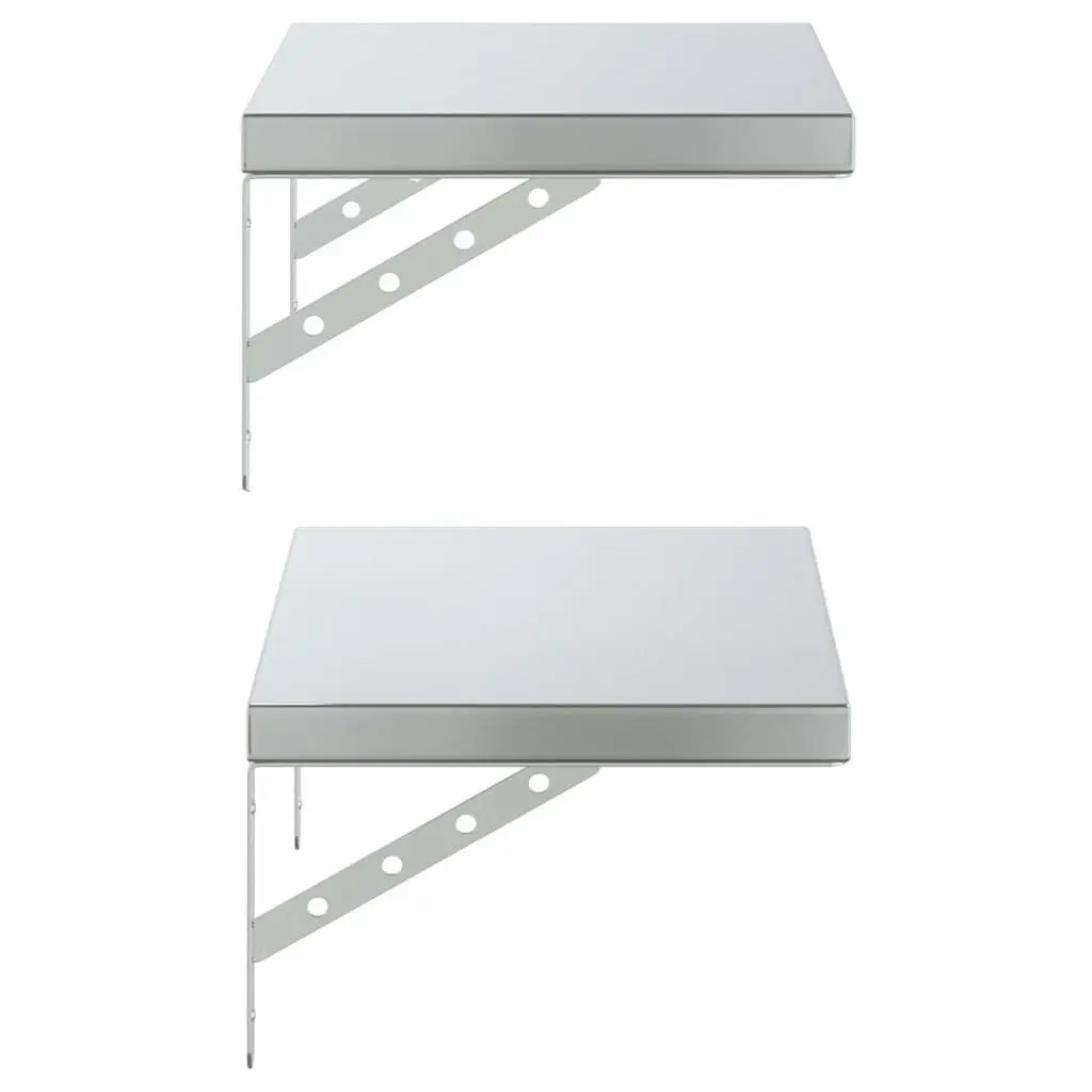 Silver Floating Wall Shelves 2 pcs 50x30 cm for Home