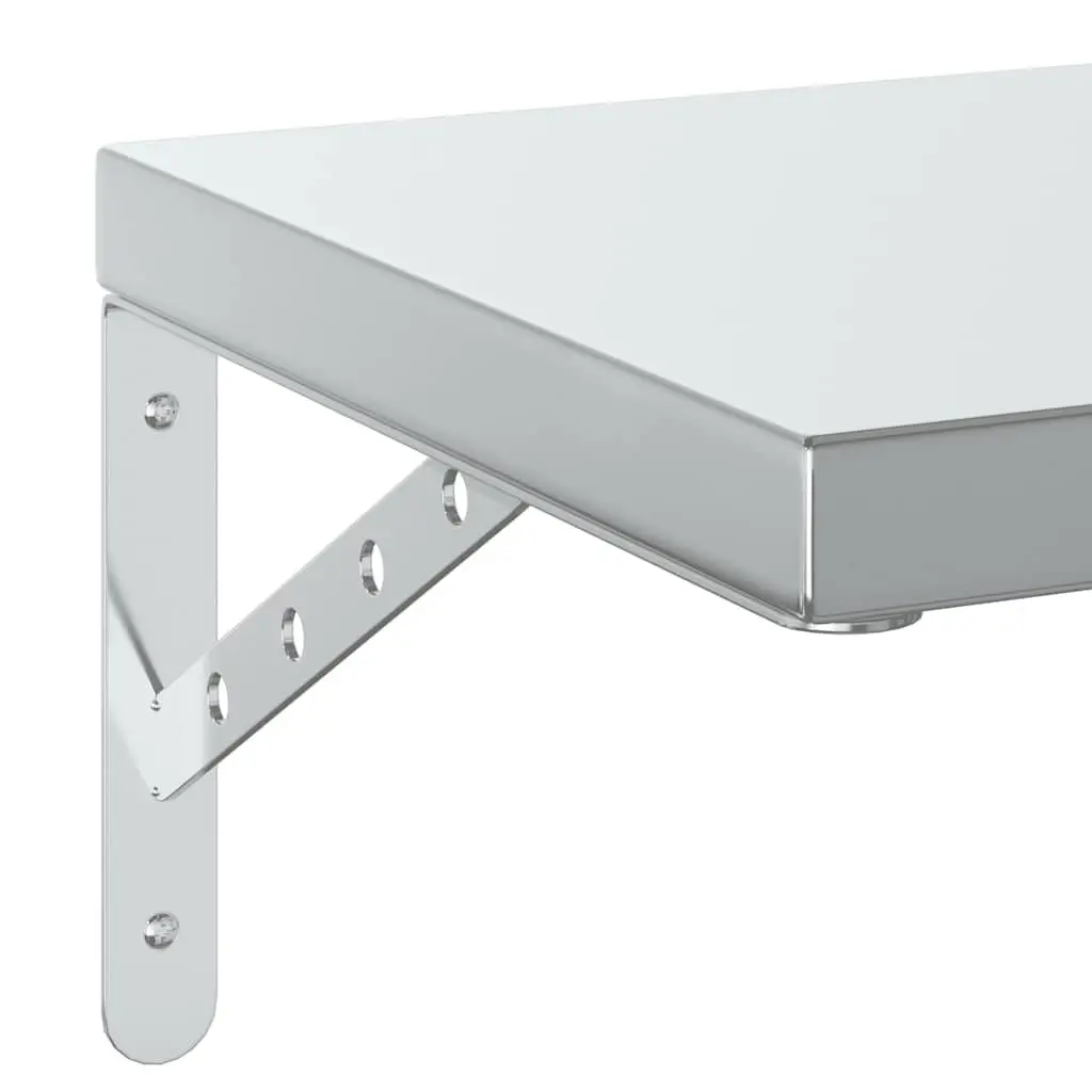 Silver Floating Wall Shelves 2 pcs 50x30 cm for Home