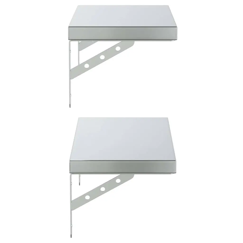Silver Floating Wall Shelves 2 pcs 50x23.5 cm