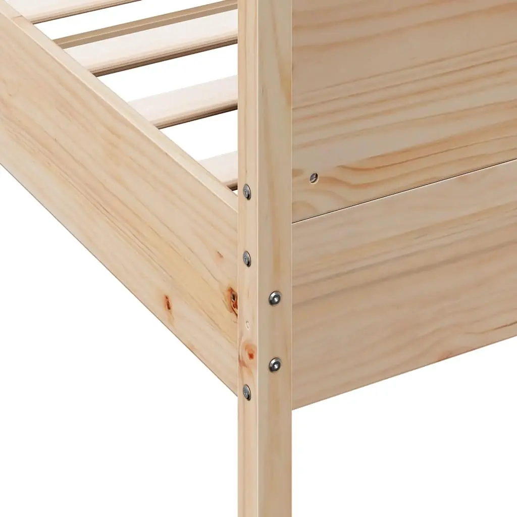 Solid Pine Wood King Bed Frame 183x203cm with Headboard