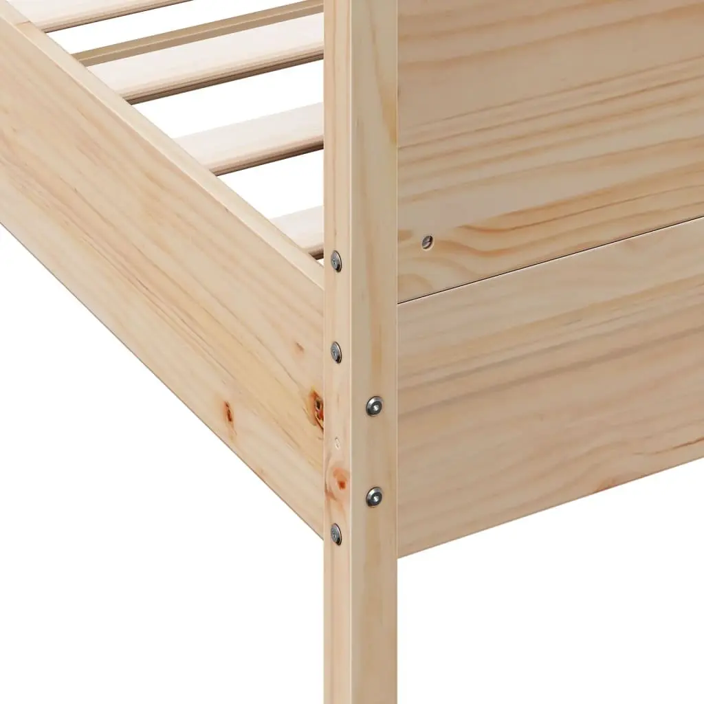 Bed Frame Solid Wood Pine 135x190 cm Bedroom Furniture with Headboard Footboard