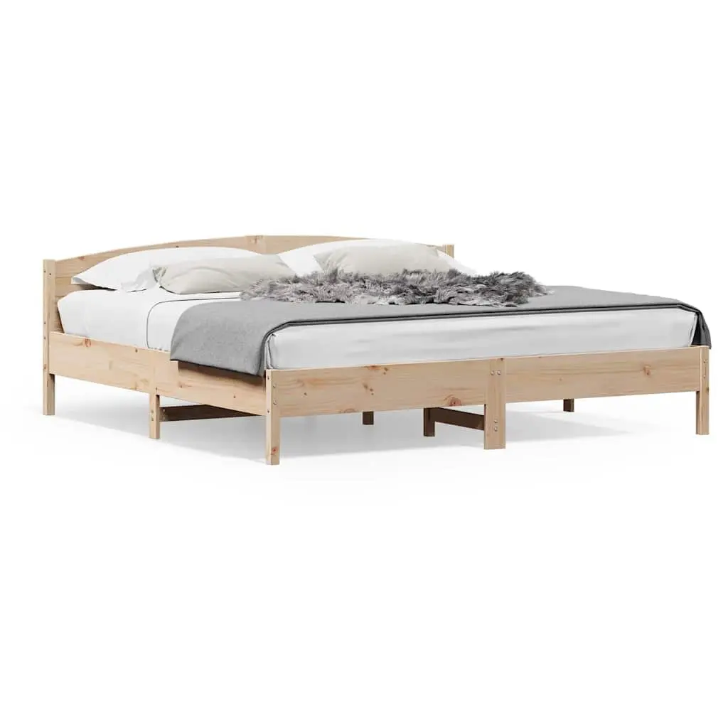 King Size Bed Frame 183x203 cm Solid Pine Wood