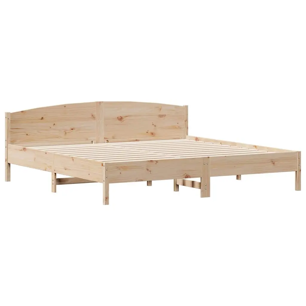 King Size Bed Frame 183x203 cm Solid Pine Wood
